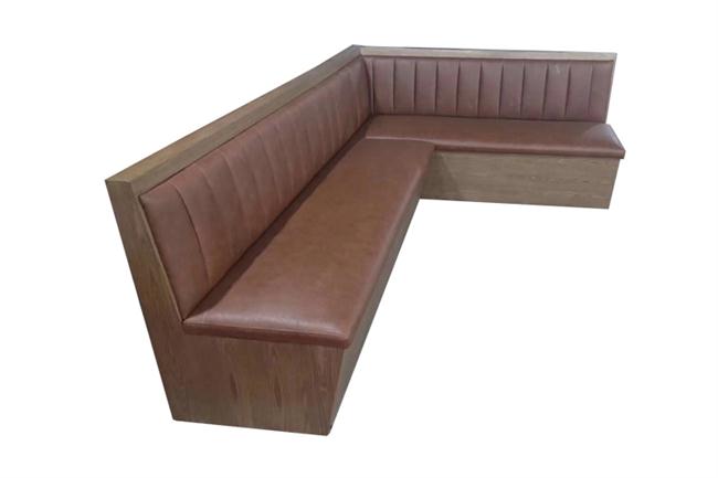 複古西餐廳實木卡座沙發