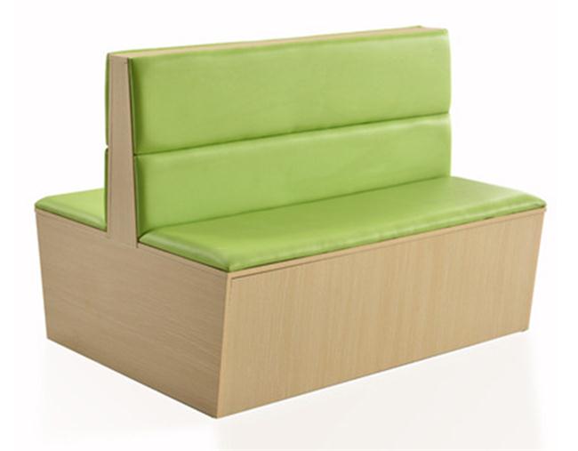 簡約清新西餐廳背靠背雙麵卡座