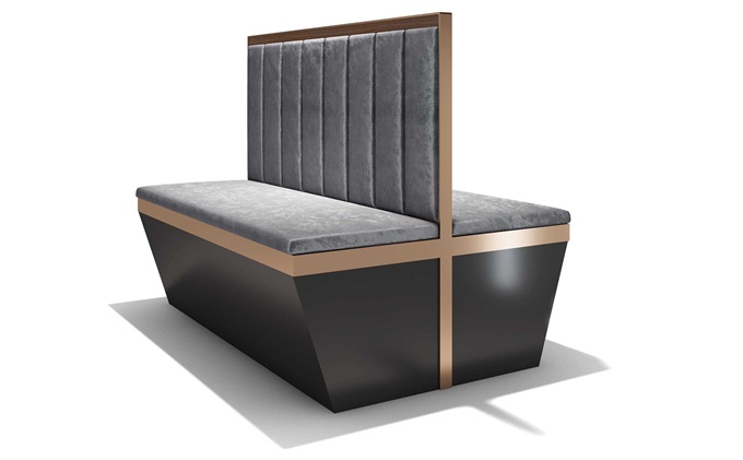 現(xiàn)代輕(qīng)奢不鏽鋼西餐廳雙麵卡座(zuò)