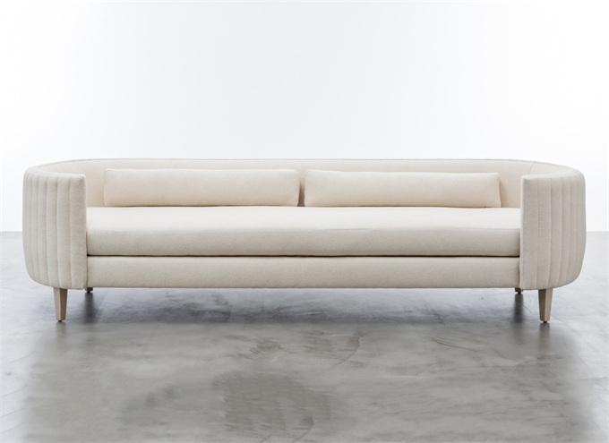 定製西餐廳複古真皮雙（shuāng）麵卡座沙發