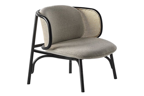 西（xī）餐廳茶（chá）樓酒店中式創意不鏽鋼休閑（xián）藤編靠背椅