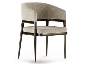 時尚休閑麻繩（shéng）軟包實木西餐廳靠背椅