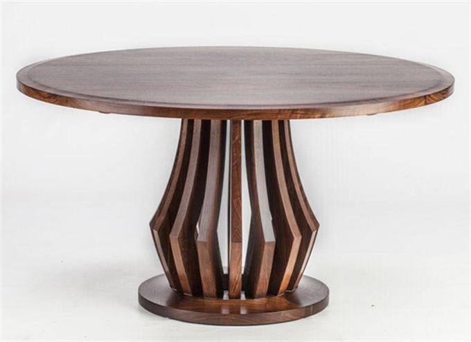 西餐廳特色實木餐桌（zhuō）北歐（ōu）餐廳圓形桌子