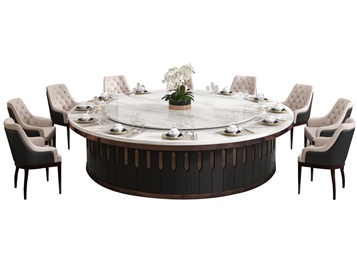 酒（jiǔ）店宴會廳不鏽鋼大（dà）理（lǐ）石（shí）餐桌（zhuō）