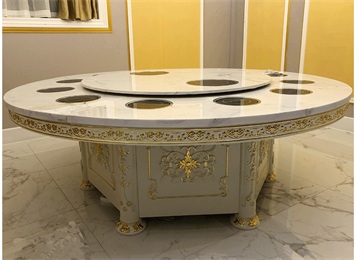 歐式火鍋店電磁爐雙層大理石一人一鍋（guō）火鍋（guō）桌