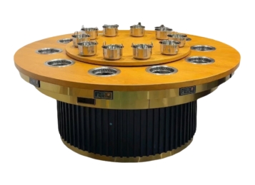 10人位實（shí）木台（tái）麵一人一（yī）位無煙小火鍋桌