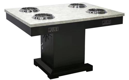 2019新品(pǐn)4人位大理石一人一鍋無煙小火鍋桌子