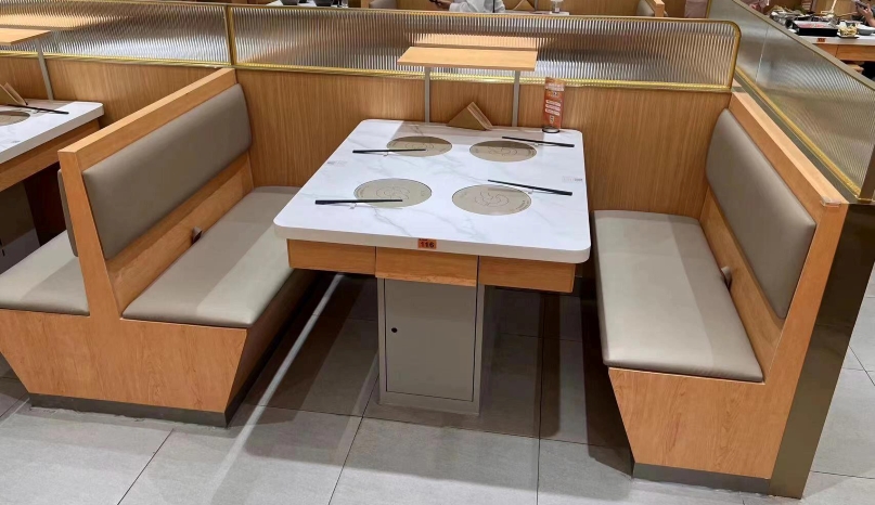 自助火鍋店一人一鍋大理石小火(huǒ)鍋桌