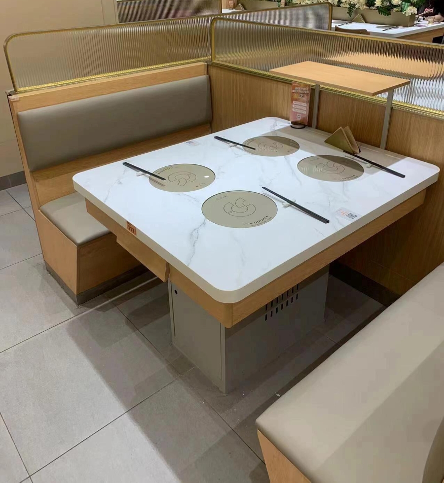 自(zì)助火鍋店一人一鍋大理石小火鍋桌