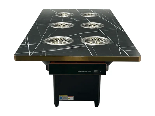 時尚黑金岩板無（wú）煙火鍋（guō）桌｜一人一（yī）鍋無油煙設計