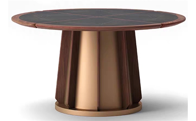 高檔飯店不鏽鋼岩板中餐（cān）廳（tīng）圓桌