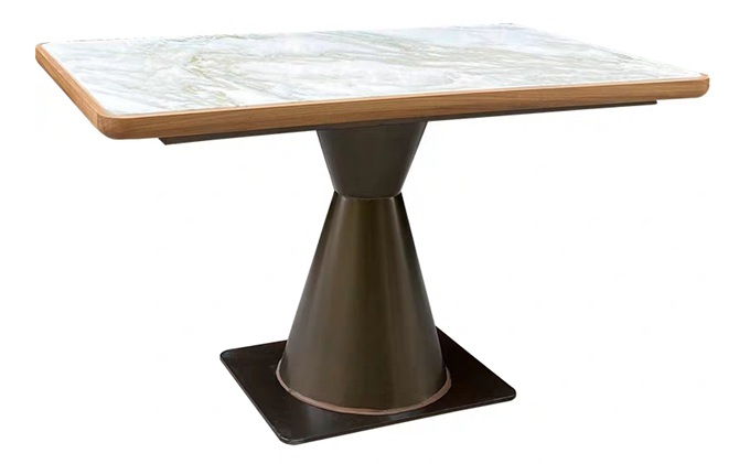 飯店中餐廳實木封邊大理石餐（cān）桌