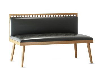 特色菜餐廳簡約實木皮革卡座（zuò）沙發