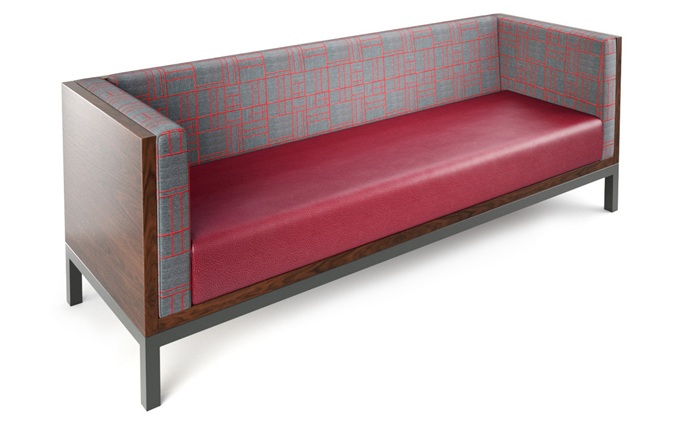 主題餐廳歐式(shì)鐵藝實(shí)木卡座沙發