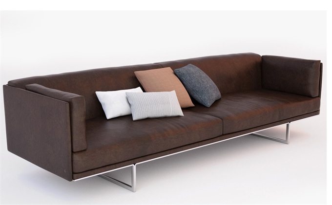 特色主題餐(cān)廳進口真皮輕奢沙發