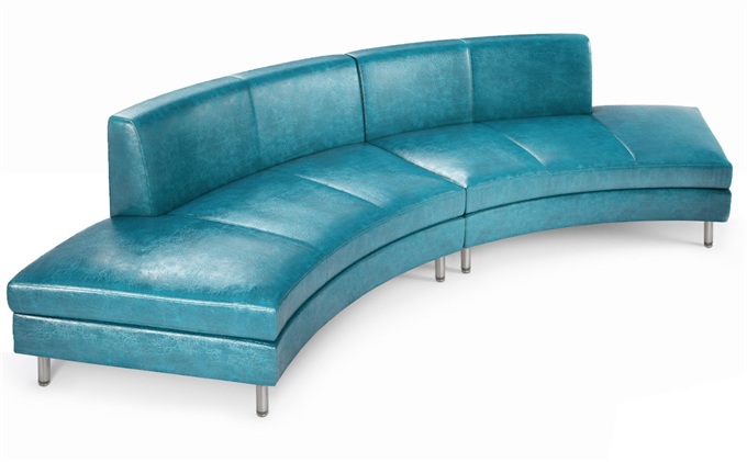 主題餐（cān）廳包間真皮弧形卡座沙發（fā）