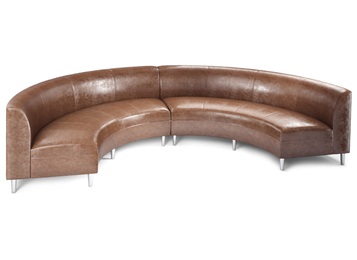 主題餐廳歐式皮革半圓形卡（kǎ）座沙發