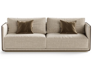 粵菜主（zhǔ）題餐廳棉麻布藝（yì）簡約（yuē）卡座沙發