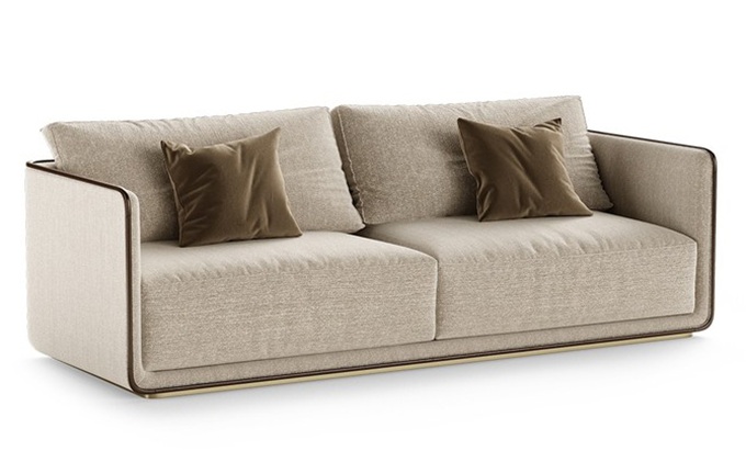 粵菜主題餐廳(tīng)棉麻布藝簡約卡座沙發