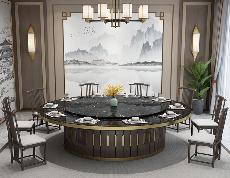 輕(qīng)奢簡約大理石電動餐桌