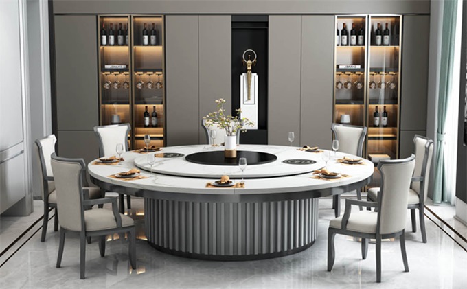 大理石（shí）高檔電動火鍋餐桌