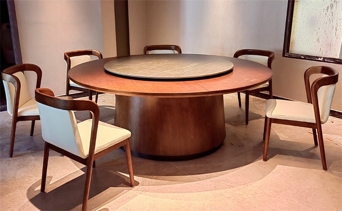 新中式（shì）實（shí）木電動餐桌（zhuō）