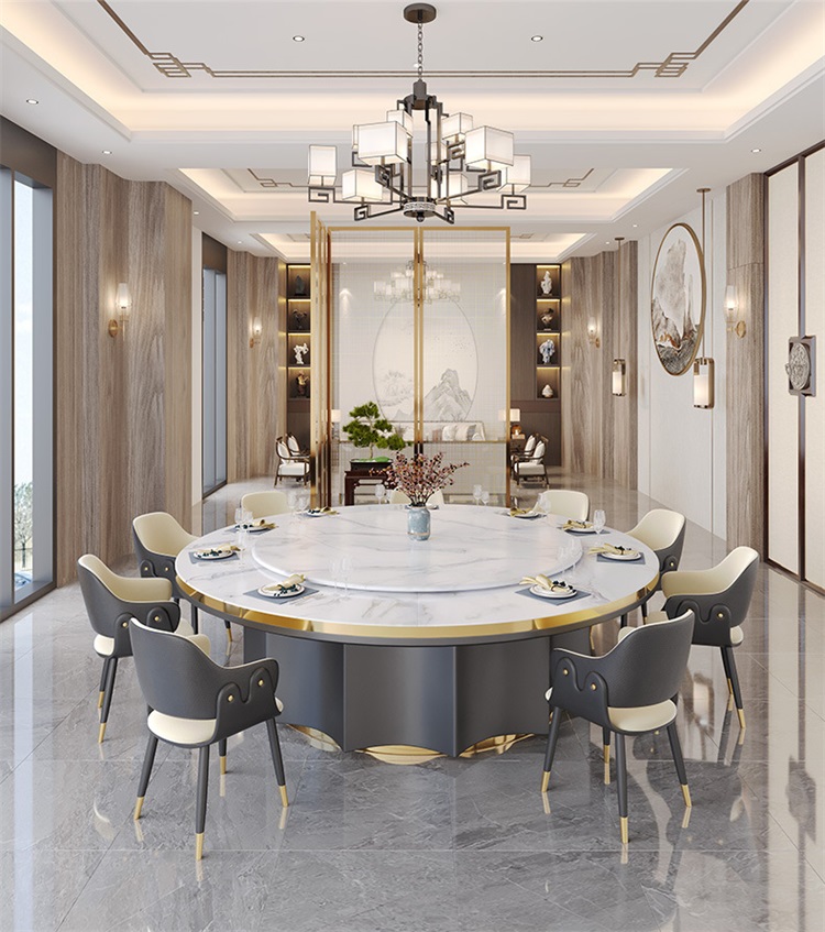 高端電動餐桌大圓（yuán）桌