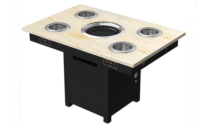 火鍋烤肉一體自帶淨化餐桌