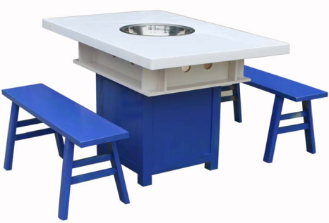 大理石實木(mù)火鍋家(jiā)具