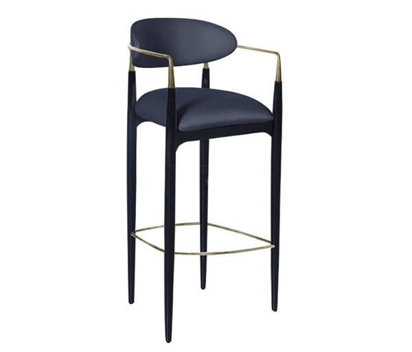 後現代風格流行酒吧家具（jù）不鏽鋼（gāng）軟包酒吧椅