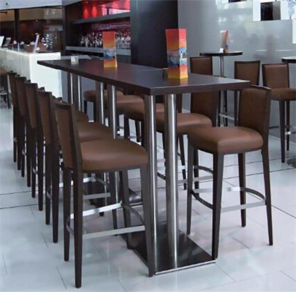 現代簡約酒吧不鏽鋼長桌（zhuō）高腳椅家具