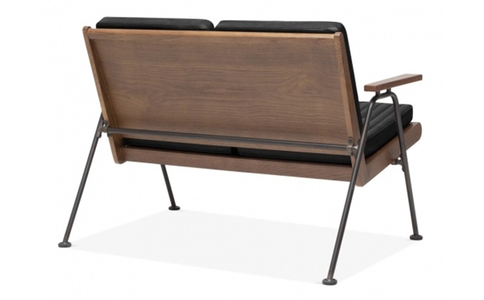 咖啡館美式鐵（tiě）藝實木loft卡座沙發