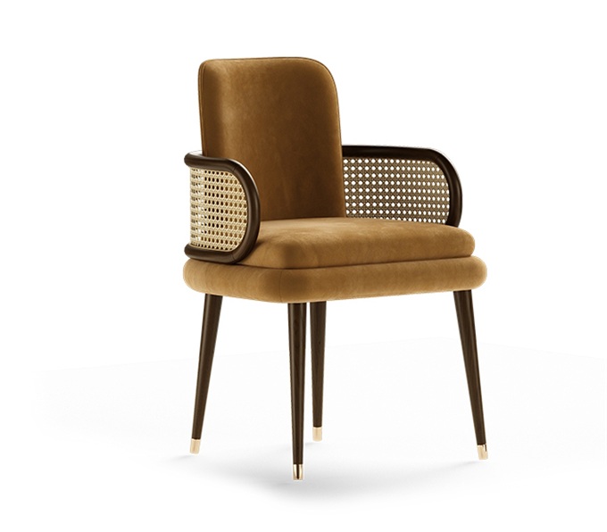 中餐（cān）廳軟包座墊藤編扶手椅