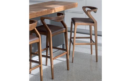 休閑(xián)實木酒吧椅現代高腳椅子